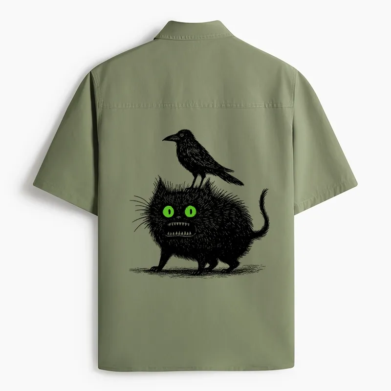Tokyo-Tiger Crow And Black Cat Work Shirt