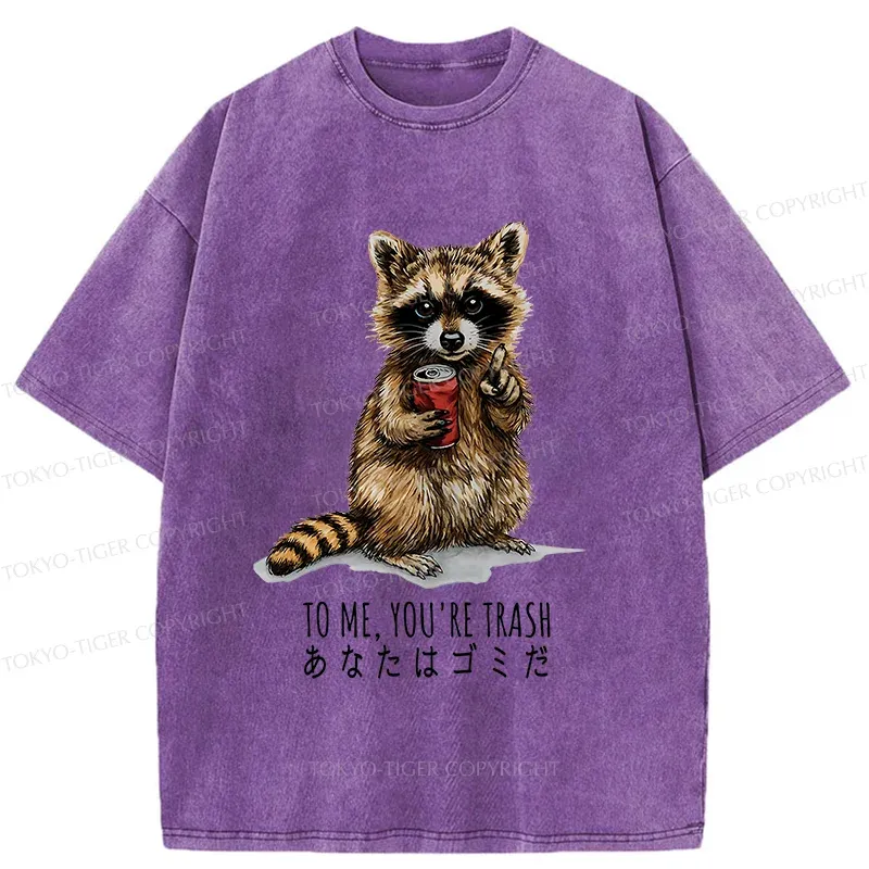 Tokyo-Tiger Raccoon's Favorite Trash Washed T-Shirt