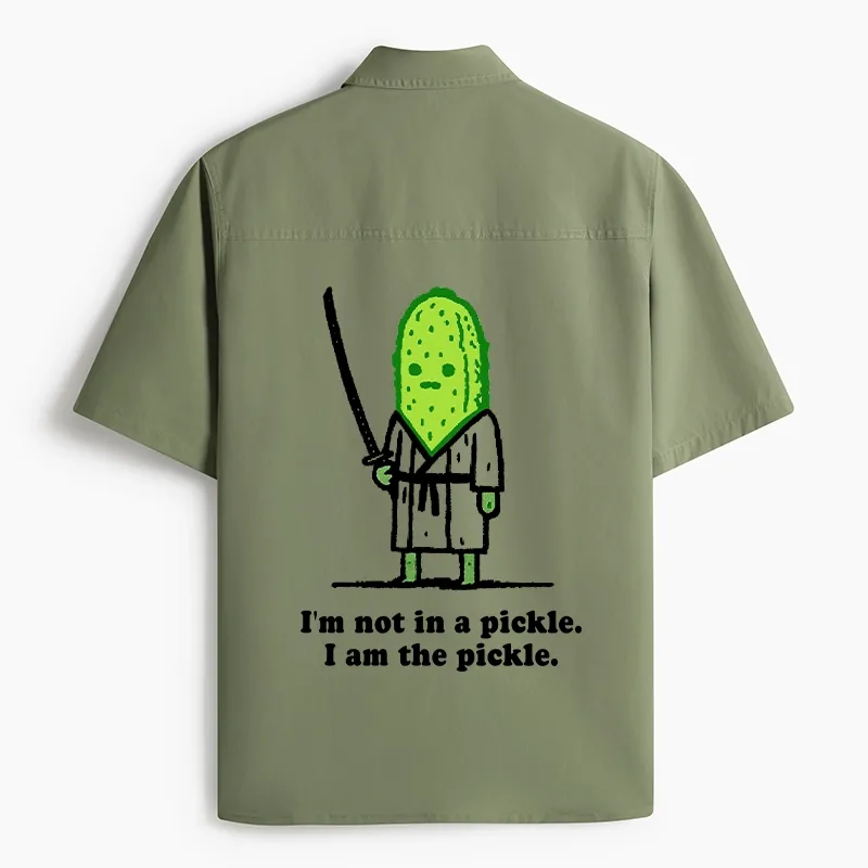 Tokyo-Tiger Funny Cucumber Samurai Work Shirt