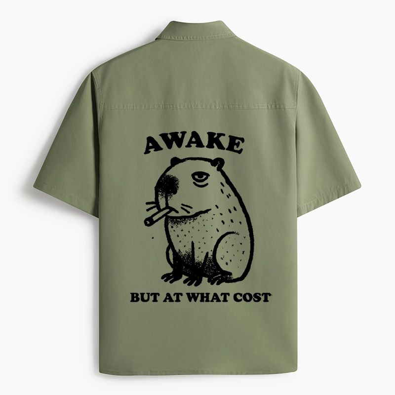 Tokyo-Tiger Smoking Capybara Work Shirt