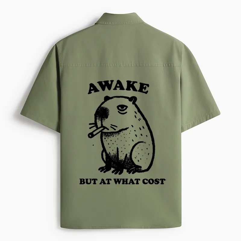 Tokyo-Tiger Smoking Capybara Work Shirt