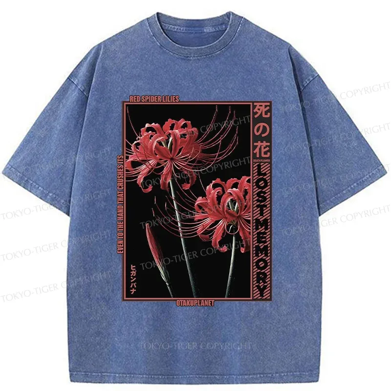 Tokyo-Tiger Red Spider Lily Washed T-Shirt