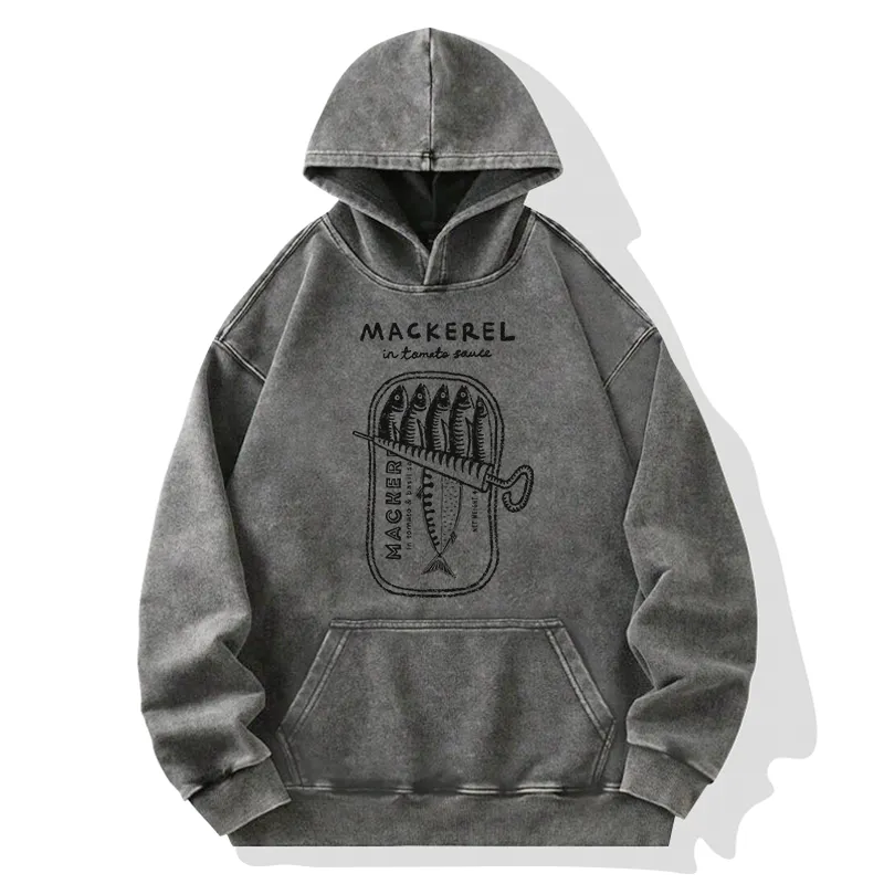Tokyo-Tiger Mackerel In Tomato Sauce Washed Hoodie