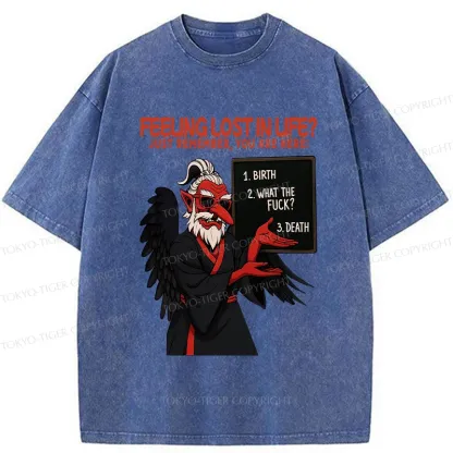 Tokyo-Tiger The Three Stages Of Life Funny Washed T-Shirt