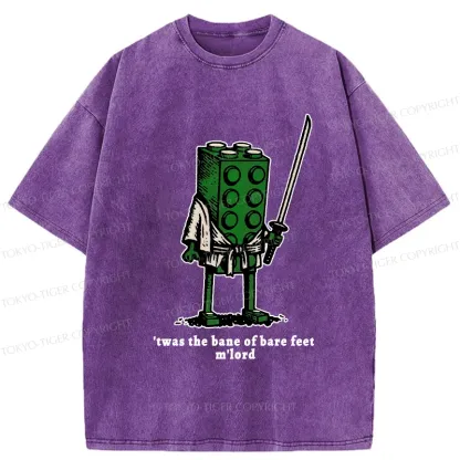 Tokyo-Tiger Funny Building Blocks Samurai Washed T-Shirt