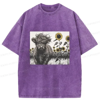 Tokyo-Tiger Cow In The Wind Washed T-Shirt