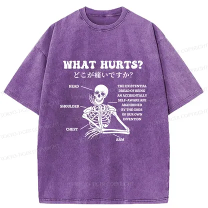 Tokyo-Tiger A Skeleton In Pain Washed T-Shirt