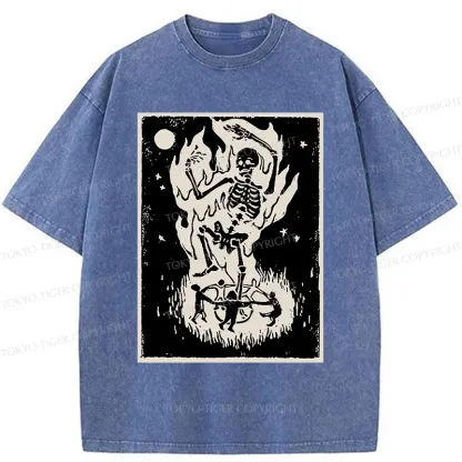 Tokyo-Tiger Summon Skeleton Washed T-Shirt