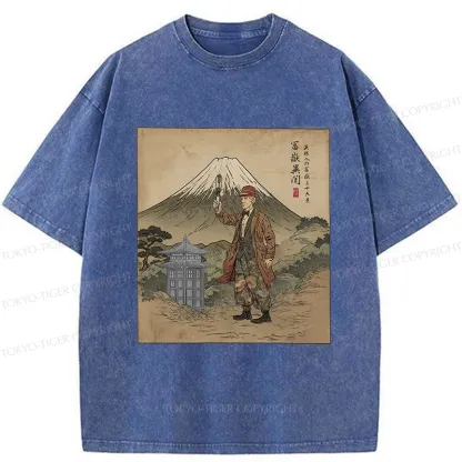Tokyo-Tiger The Gentleman Who Encountered Mount Fuji Washed T-Shirt
