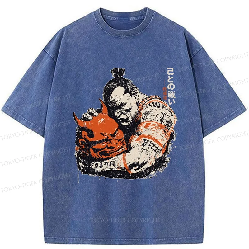 Tokyo-Tiger Battle With Oneself Washed T-Shirt