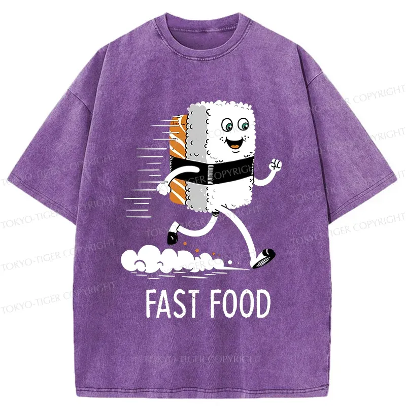 Tokyo-Tiger Running Sushi Washed T-Shirt