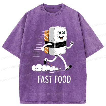 Tokyo-Tiger Running Sushi Washed T-Shirt