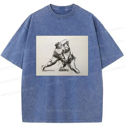 Tokyo-Tiger Sumo Sketch Washed T-Shirt