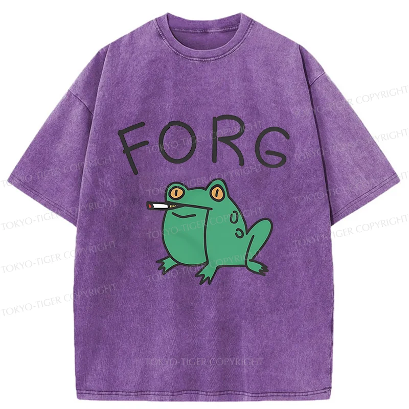 Tokyo-Tiger Smoking Frog Washed T-Shirt