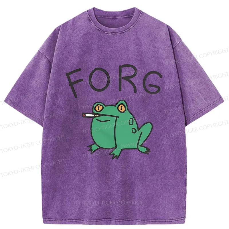 Tokyo-Tiger Smoking Frog Washed T-Shirt