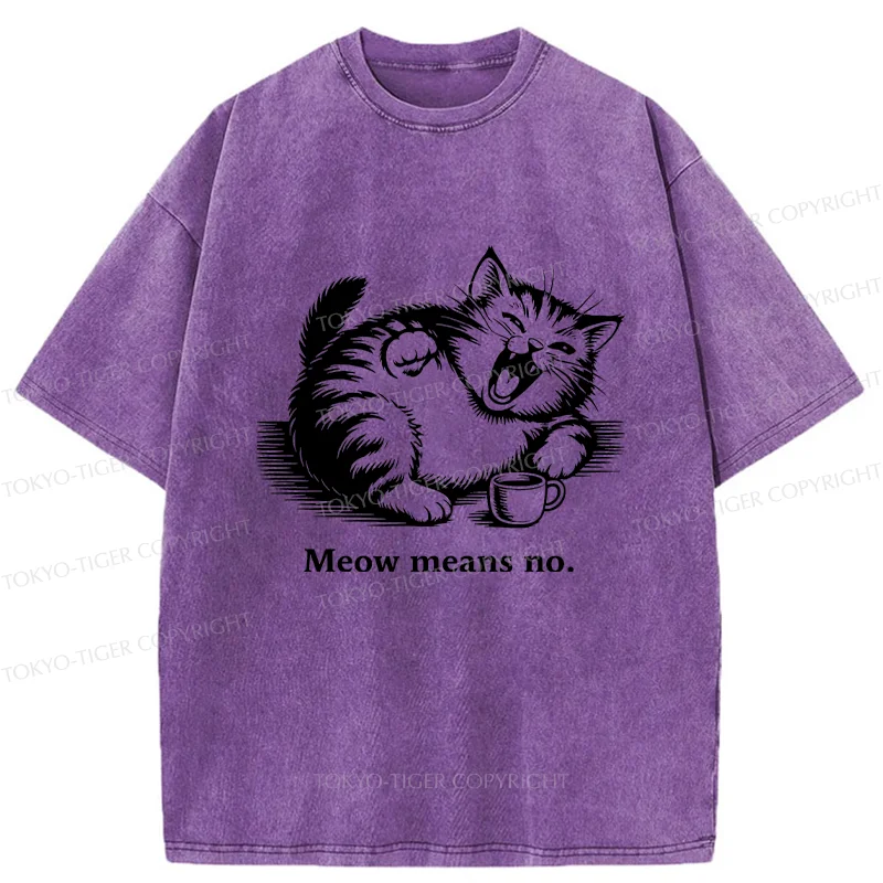 Tokyo-Tiger Laughing Cat Washed T-Shirt