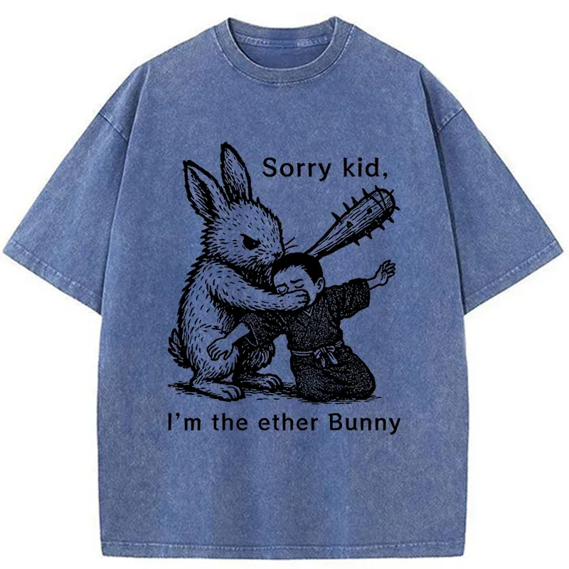 Tokyo-Tiger Bad Rabbit Funny Washed T-Shirt Sale