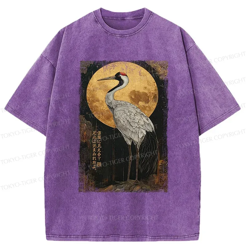 Tokyo-Tiger Vintage Japanese Crane Washed T-Shirt