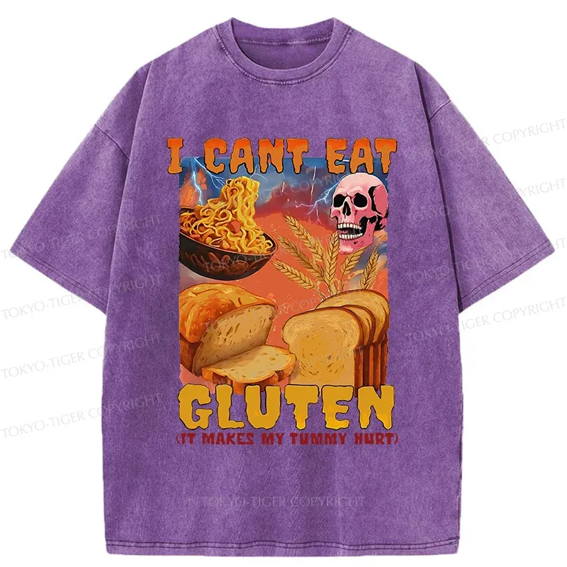 Tokyo-Tiger I Can't Eat Gluten Washed T-Shirt