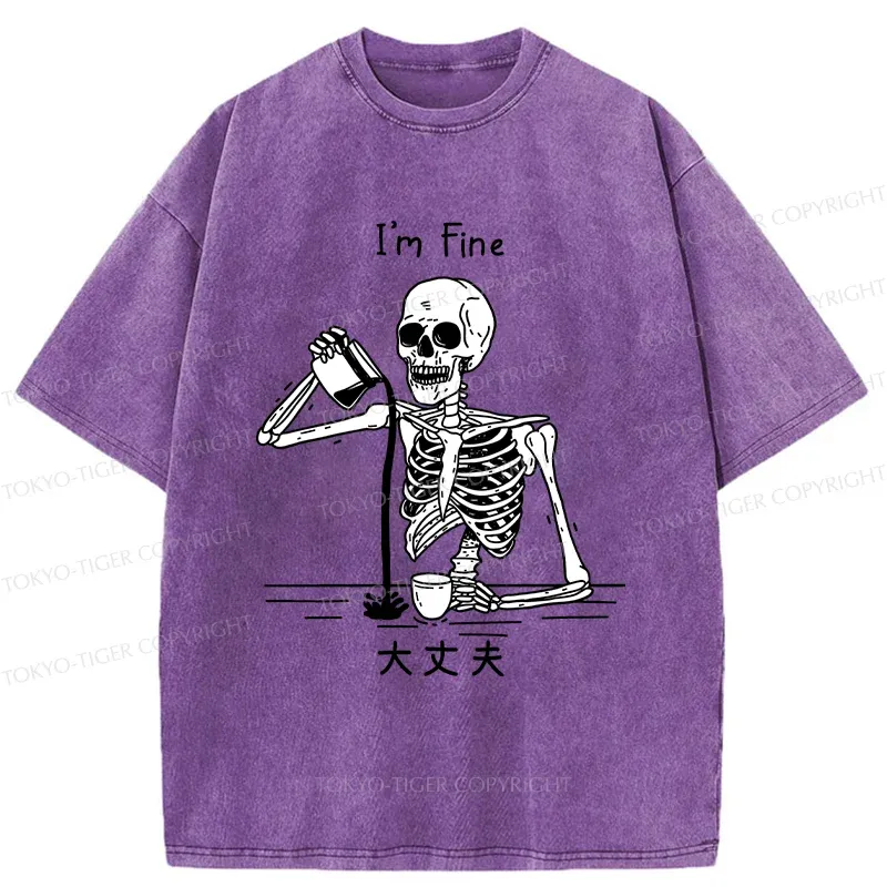 Tokyo-Tiger Restless Skeleton Washed T-Shirt