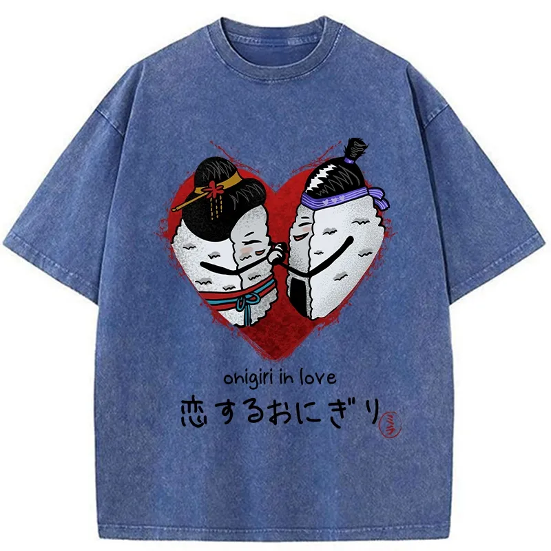 Tokyo-Tiger Onigiri In Love Washed T-Shirt