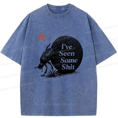 Tokyo-Tiger Funny Dung Beetle Washed T-Shirt
