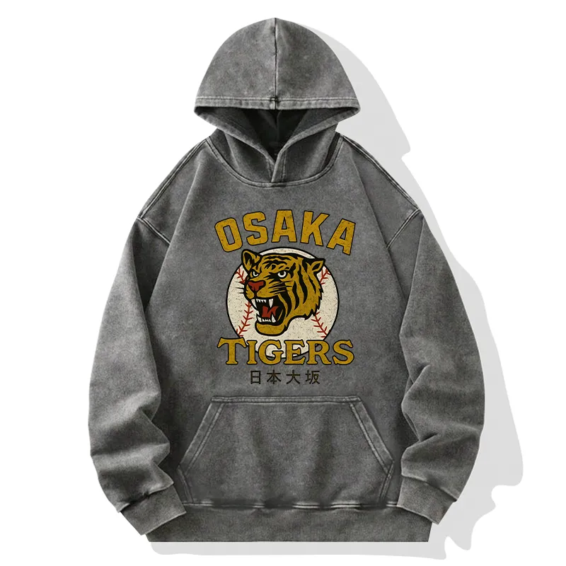 Tokyo-Tiger Funny Osaka Tigers Washed Hoodie