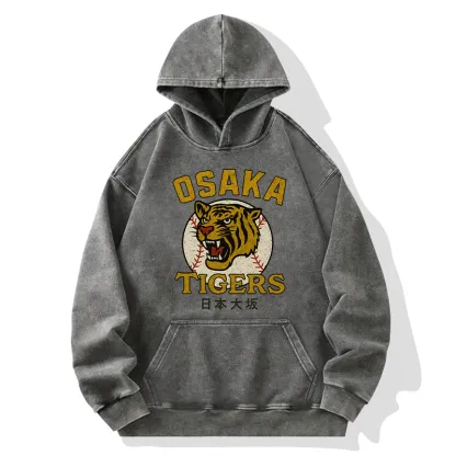 Tokyo-Tiger Funny Osaka Tigers Washed Hoodie