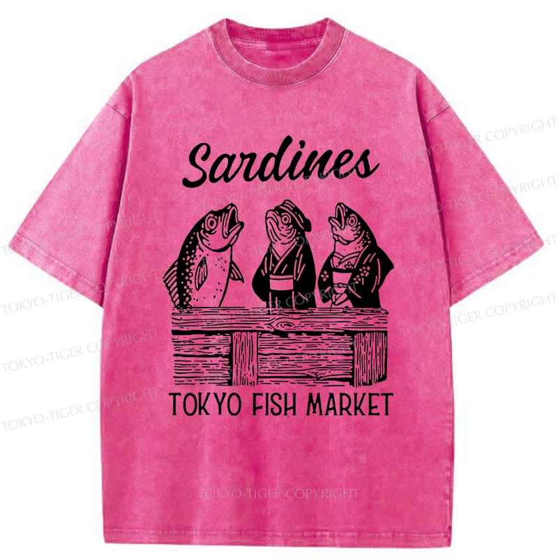 Tokyo-Tiger Sardine Merchant Washed T-Shirt