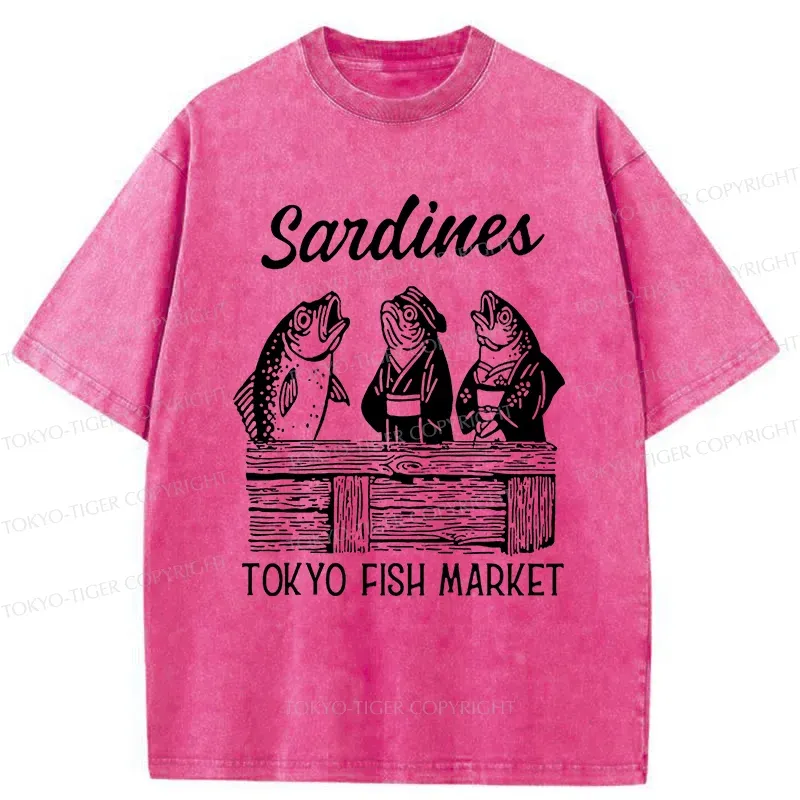Tokyo-Tiger Sardine Merchant Washed T-Shirt