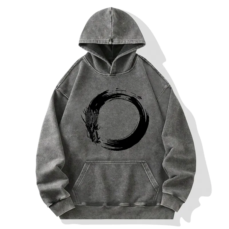 Tokyo-Tiger Dragon's Circle Washed Hoodie