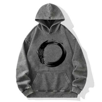 Tokyo-Tiger Dragon's Circle Washed Hoodie