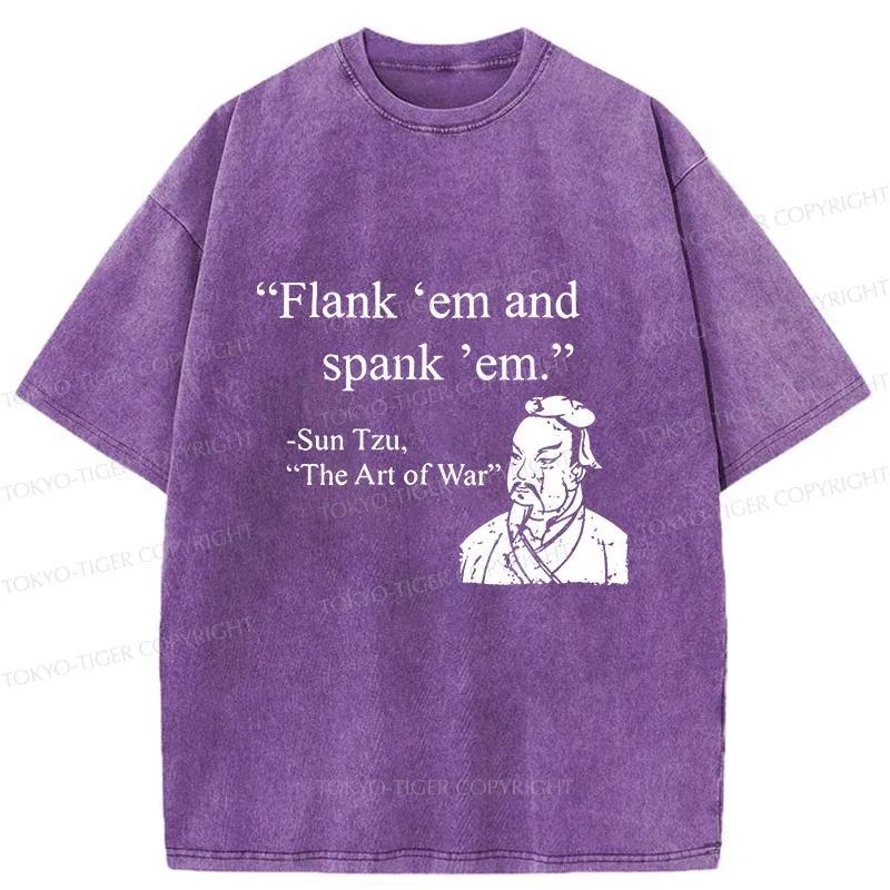 Tokyo-Tiger The Art Of War Funny Washed T-Shirt