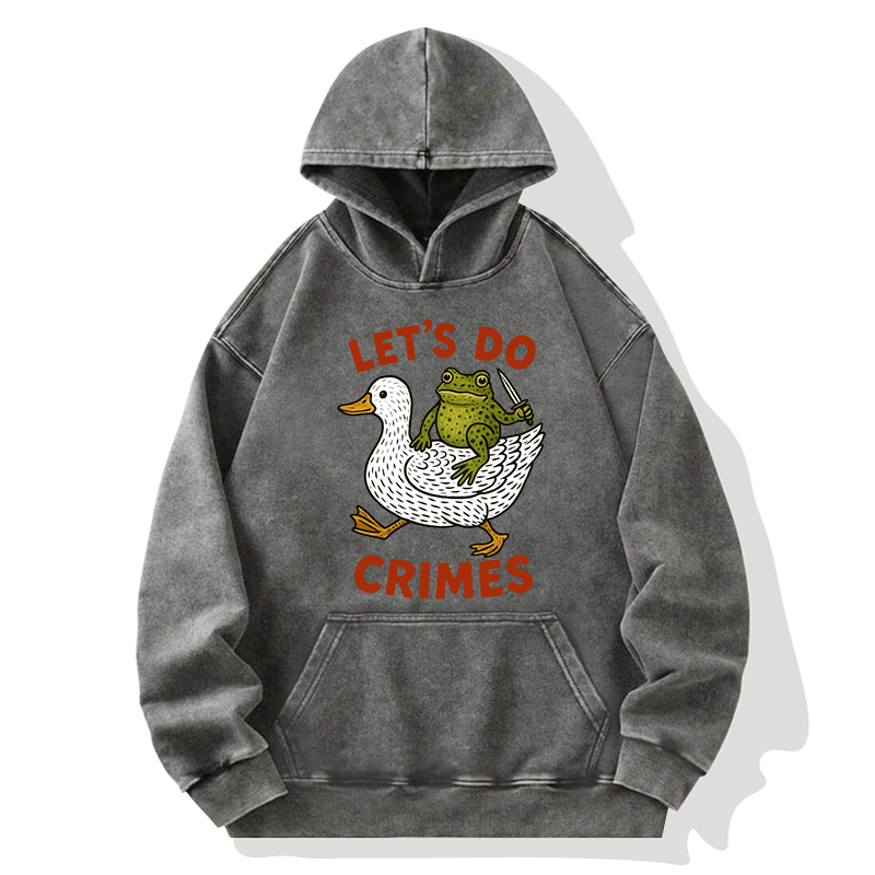 Tokyo-Tiger Frog Ready To Commit Crime Washed Hoodie