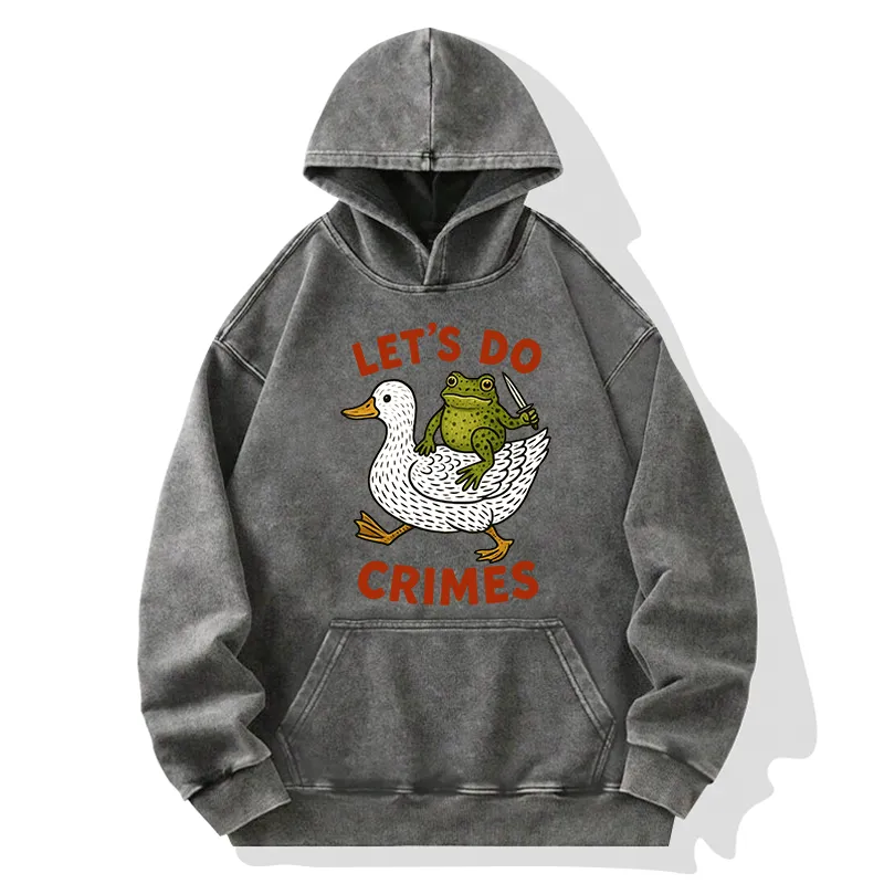 Tokyo-Tiger Frog Ready To Commit Crime Washed Hoodie