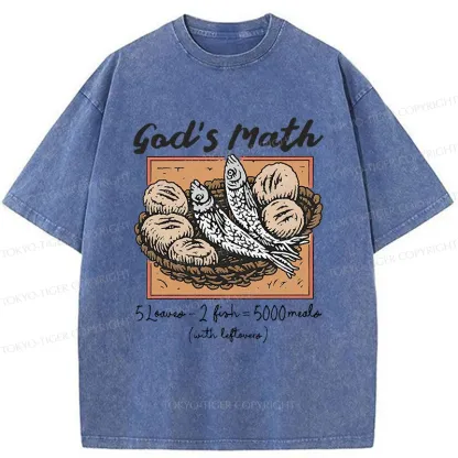 Tokyo-Tiger Five Loaves And Two Fishes Washed T-Shirt