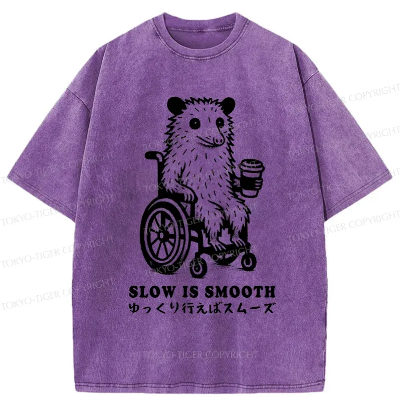 Tokyo-Tiger Possum In A Wheelchair Washed T-Shirt