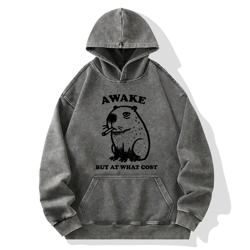 Tokyo-Tiger Smoking Capybara Washed Hoodie