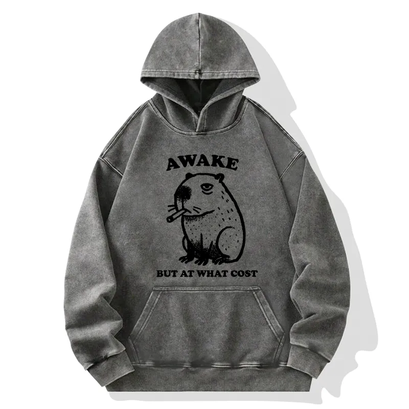 Tokyo-Tiger Smoking Capybara Washed Hoodie