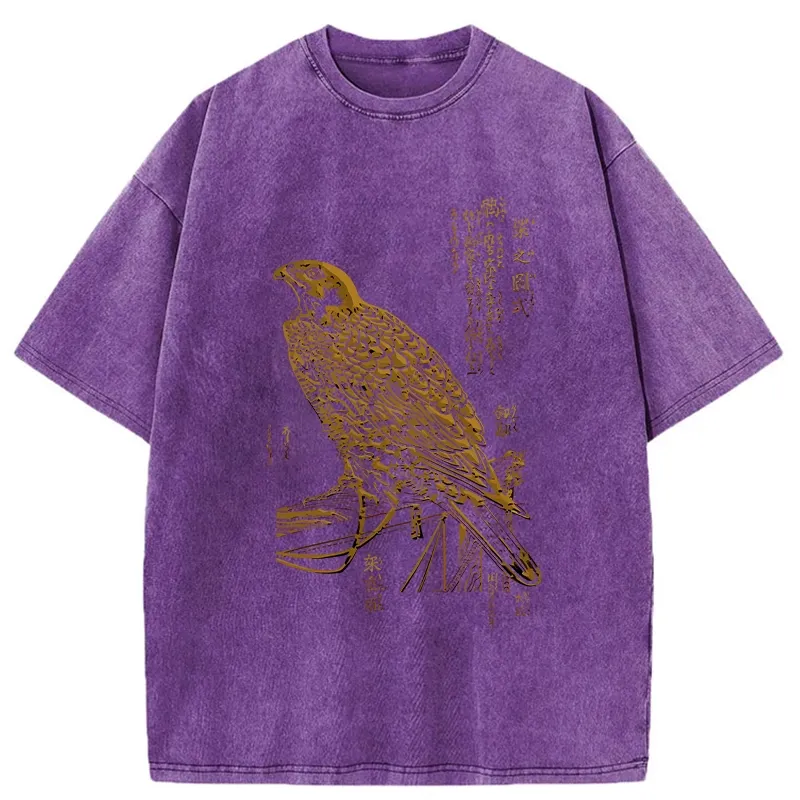 Tokyo-Tiger Japanese Peregrine Falcon Washed T-Shirt