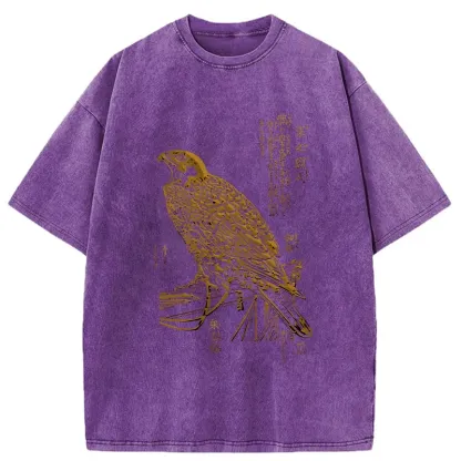 Tokyo-Tiger Japanese Peregrine Falcon Washed T-Shirt