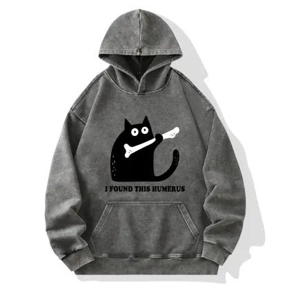Tokyo-Tiger Cat Found This Humerus Washed Hoodie