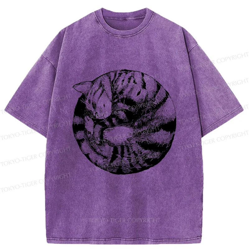Tokyo-Tiger A Plate Of Cat Washed T-Shirt