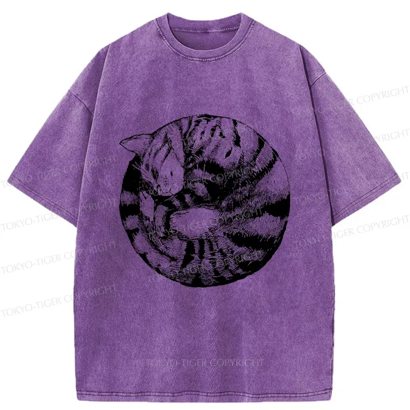 Tokyo-Tiger A Plate Of Cat Washed T-Shirt
