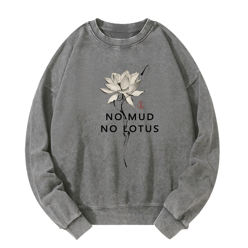 Tokyo-Tiger Japanese Zen Lotus Washed Sweatshirt