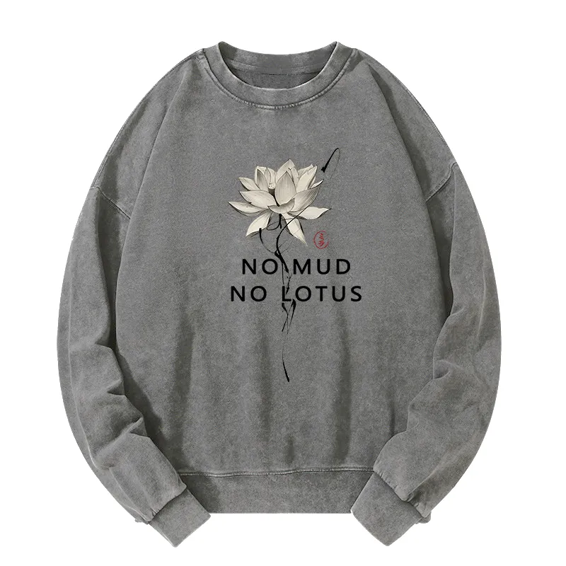 Tokyo-Tiger Japanese Zen Lotus Washed Sweatshirt