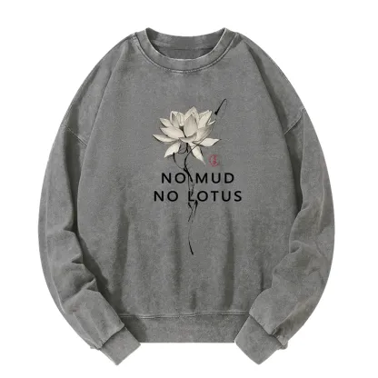 Tokyo-Tiger Japanese Zen Lotus Washed Sweatshirt