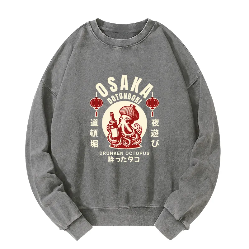 Tokyo-Tiger Retro Osaka Octopus Washed Sweatshirt