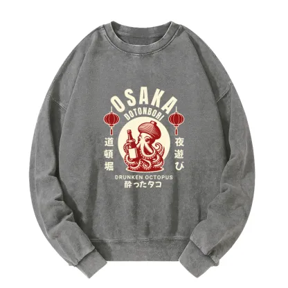 Tokyo-Tiger Retro Osaka Octopus Washed Sweatshirt