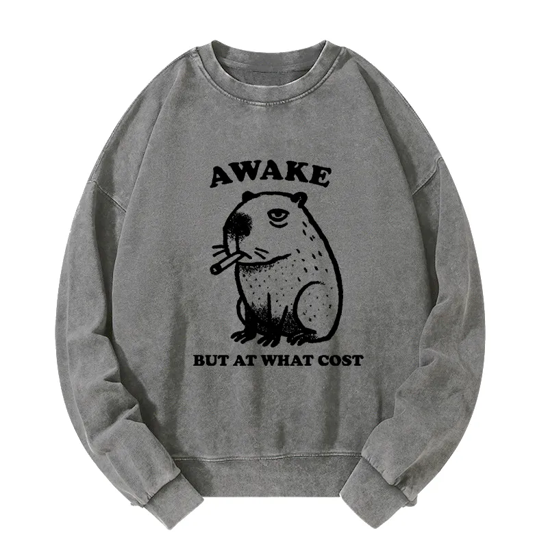 Tokyo-Tiger Smoking Capybara Washed Sweatshirt